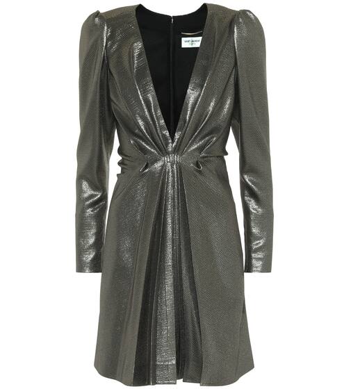 Silk-blend metallic minidress | Saint Laurent