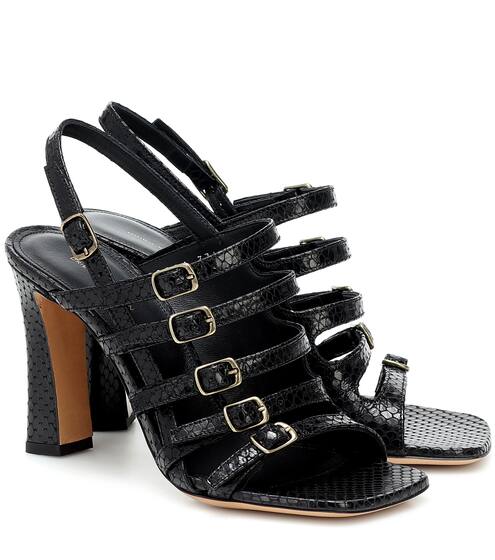 Snake-effect leather sandals | Dries Van Noten