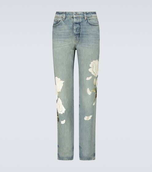 Flower painted relaxed jeans | Amiri