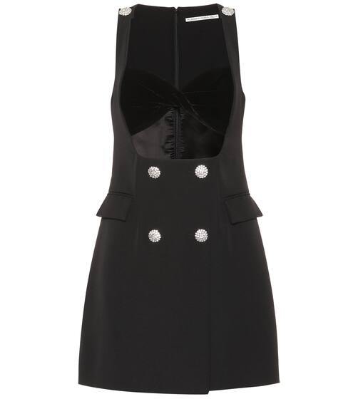 Velvet-trimmed wool-crêpe minidress | Alessandra Rich