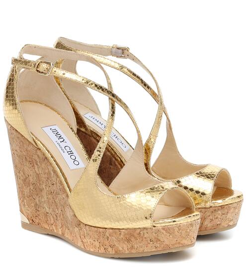 Dakota 120 leather wedge sandals | Jimmy Choo