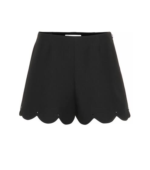 Scalloped wool and silk shorts | Valentino