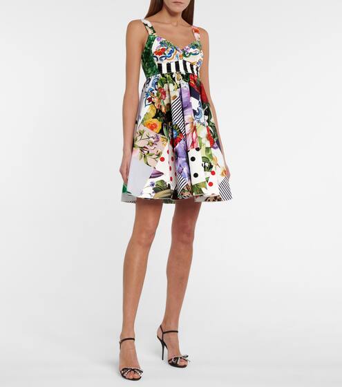 Patchwork cotton-blend minidress | Dolce & Gabbana