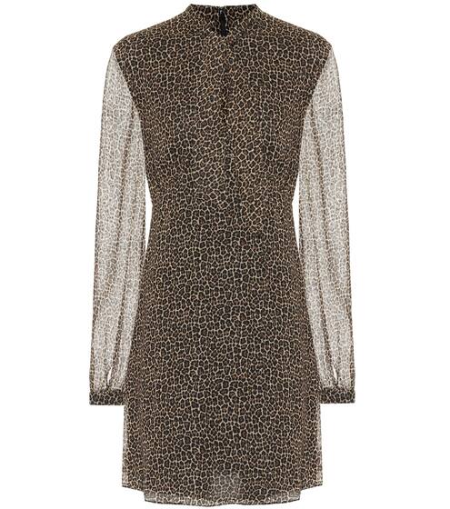 Leopard virgin wool minidress | Saint Laurent