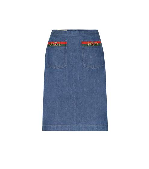 Mittellanger Jeansrock | Gucci