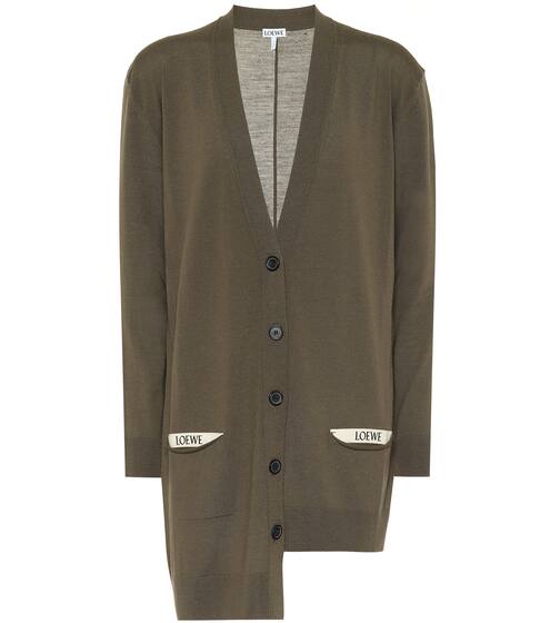 Asymmetric wool cardigan | Loewe