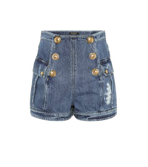 High-rise denim shorts | Balmain