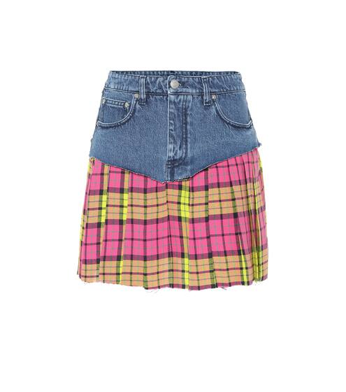 Denim and plaid miniskirt | Vetements