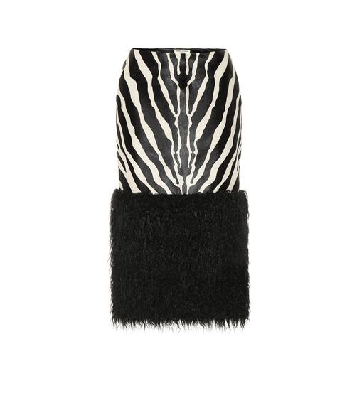 Calf hair and faux fur skirt | Saint Laurent