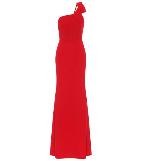 Gosford one-shoulder wool-crêpe gown | Roland Mouret