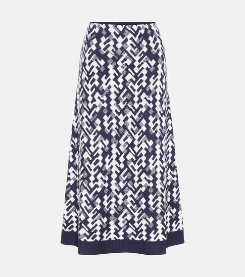 Wool-blend jacquard midi skirt | Prada