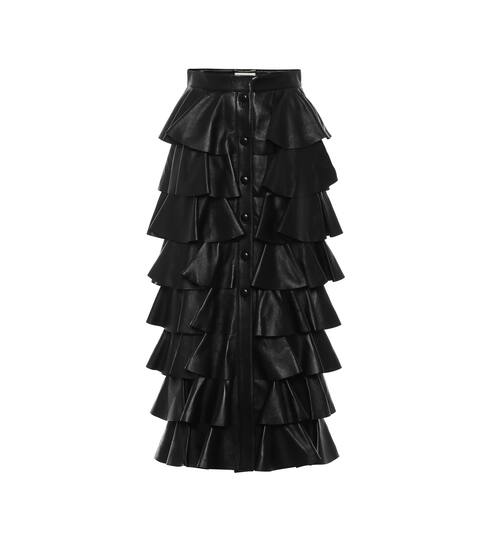Tiered leather skirt | Saint Laurent
