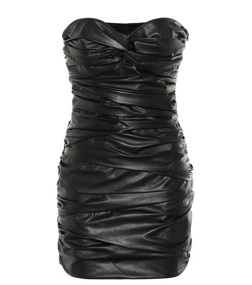 Gathered leather minidress | Zeynep Arçay