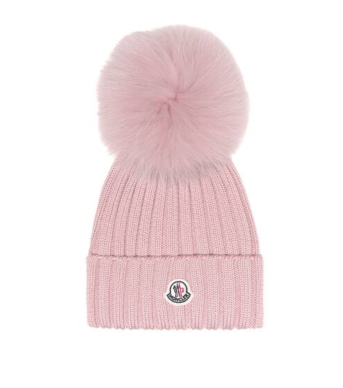Fur-trimmed wool beanie | Moncler