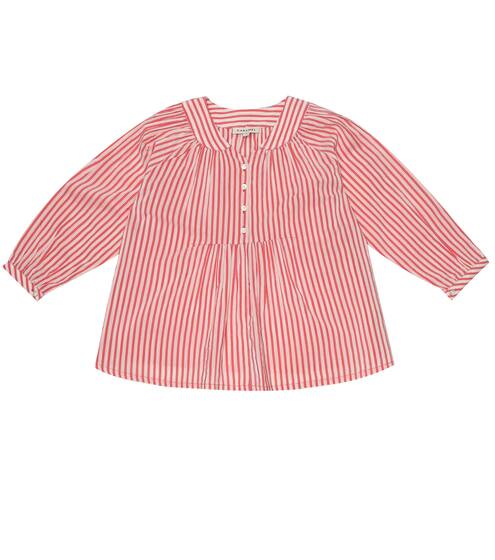 Victoria striped cotton-blend blouse | Caramel