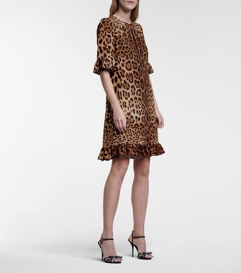 Leopard-print cady minidress | Dolce & Gabbana