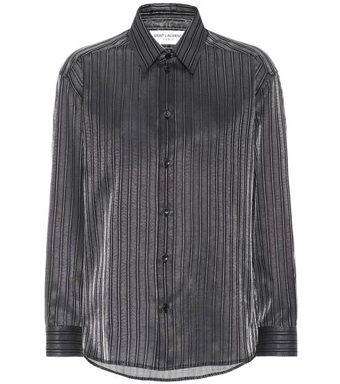 Striped cotton-blend lamé shirt | Saint Laurent