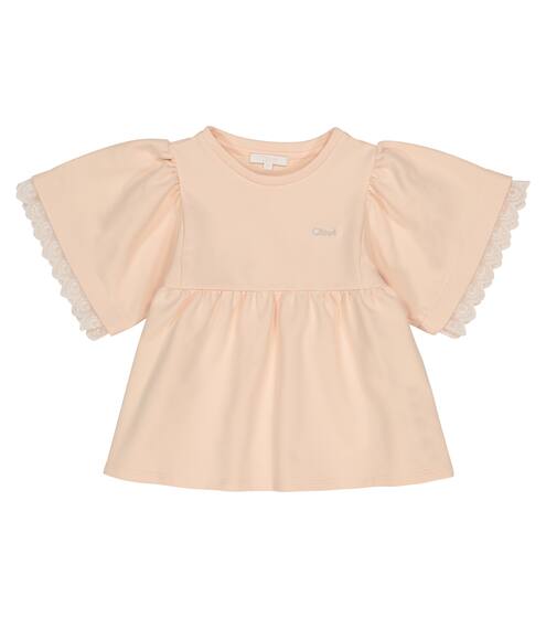 Cotton-blend jersey top | Chloé Kids