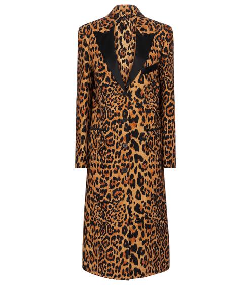 Leopard-print wool-blend coat | Paco Rabanne