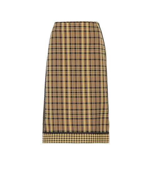 Checked cotton and silk skirt | Dries Van Noten