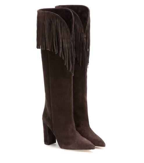 Suede knee-high boots | Paris Texas
