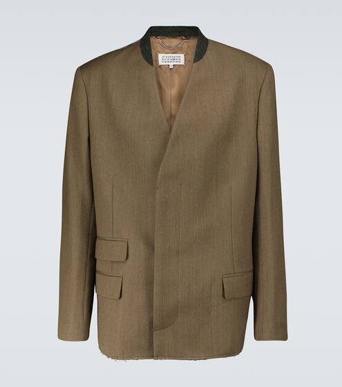 Collarless wool blazer | Maison Margiela