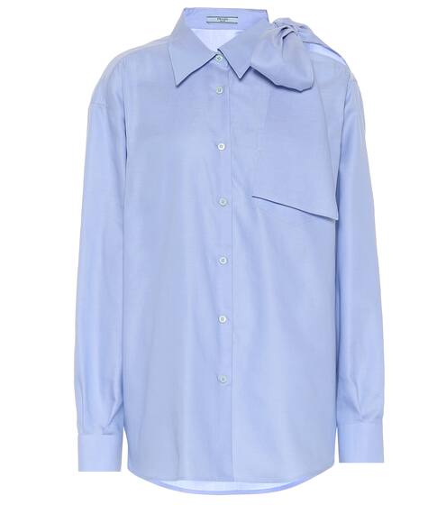 Cold-shoulder cotton poplin shirt | Prada