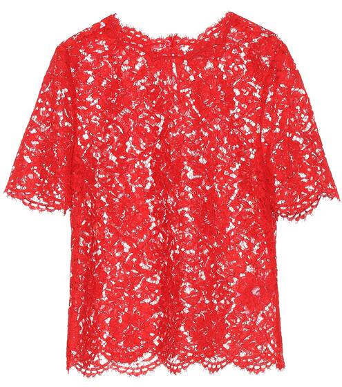 Cotton-blend lace top | Valentino