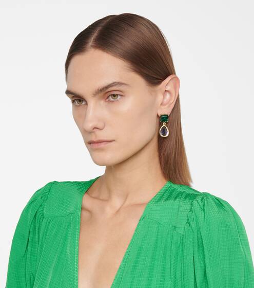 Crystal-embellished drop earrings | Oscar de la Renta