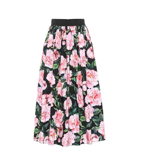 Floral cotton poplin skirt | Dolce & Gabbana