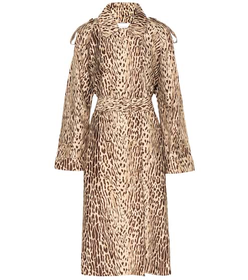 Leopard-print denim trench coat | Zimmermann