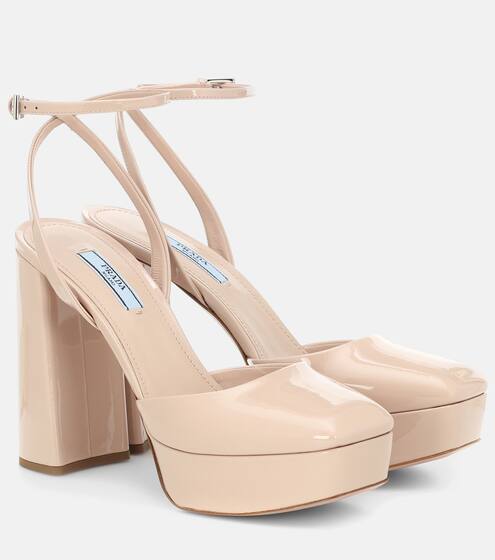 Patent-leather platform pumps | Prada
