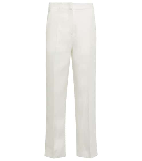 Linen high-rise straight pants | Max Mara