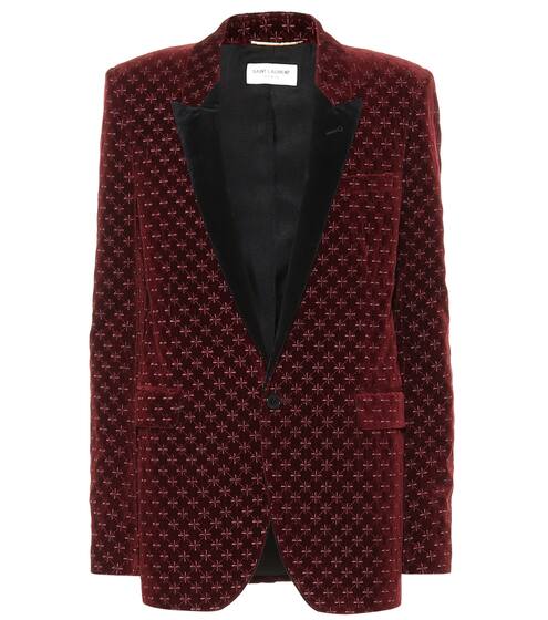 Blazer in velluto ricamato | Saint Laurent