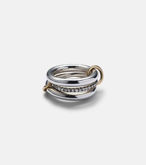 Libra Noir sterling silver and 18kt gold rings with diamonds | Spinelli Kilcollin