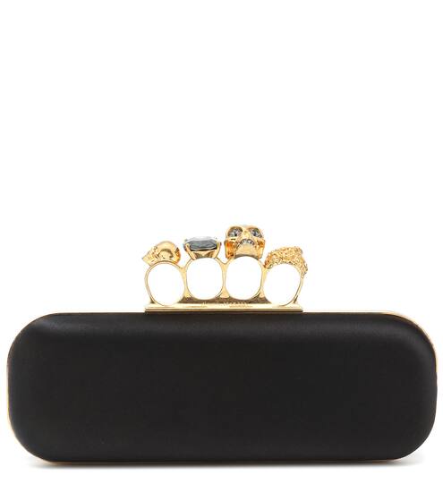 Four-Ring satin clutch | Alexander McQueen