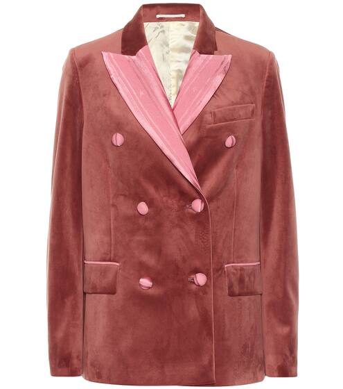 Golden double-breasted velvet blazer | Golden Goose