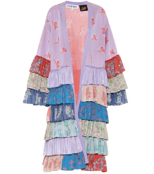 Paula's Ibiza ruffled jacquard robe coat | Loewe