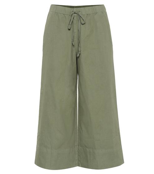 Mirta cropped wide-leg cotton pants | Velvet