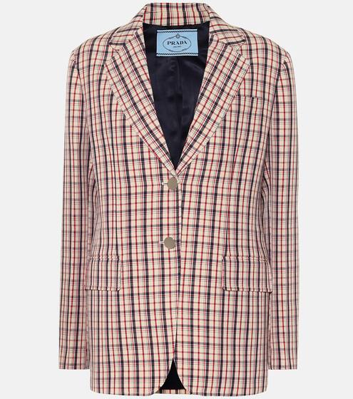 Checked wool blazer | Prada