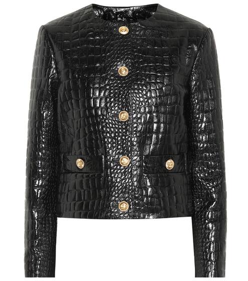 Embossed leather jacket | Gucci
