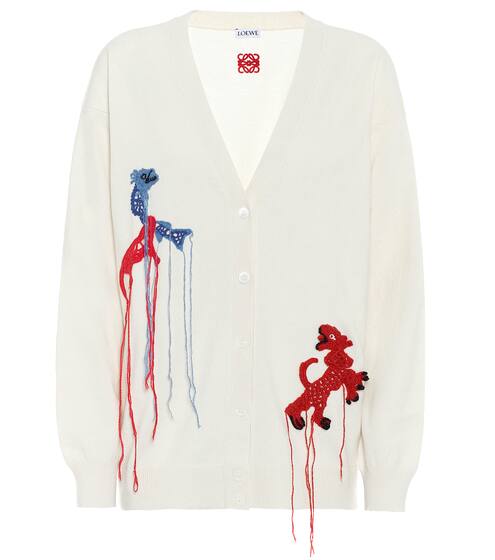 Embroidered wool cardigan | Loewe