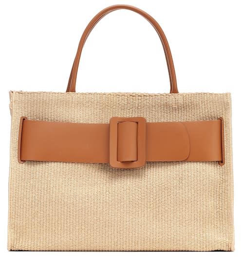 Bobby 50 leather-trimmed raffia tote | Boyy