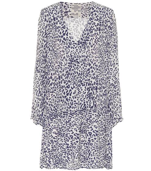 حصريا لدى Mytheresa – فستان قصير من الحرير المخلوط بطبعات Aldaجلد الفهد | Baum und Pferdgarten