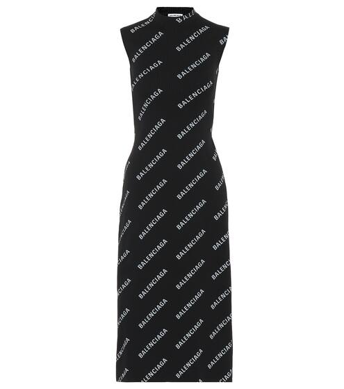 Logo-printed ribbed dress | Balenciaga