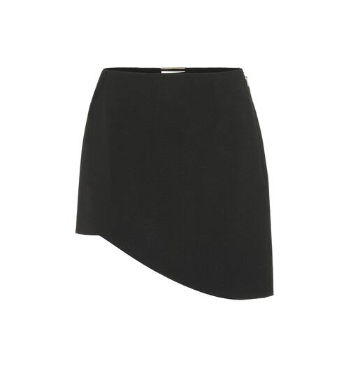 Asymmetrical crêpe miniskirt | Saint Laurent