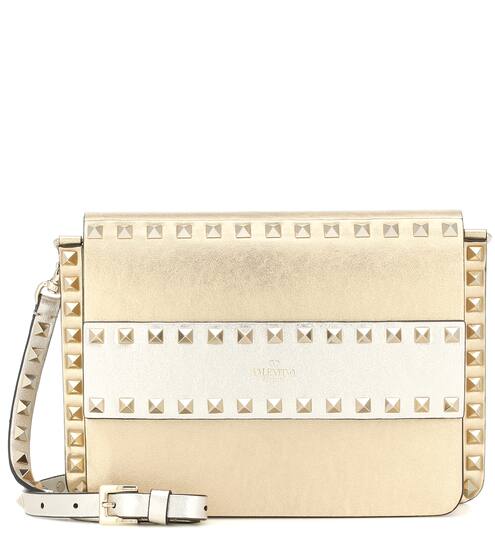 Valentino Garavani Rockstud Small metallic leather shoulder bag | Valentino