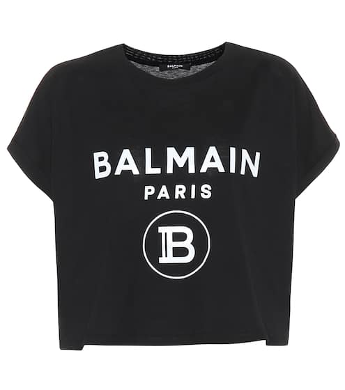 Cropped logo cotton T-shirt | Balmain