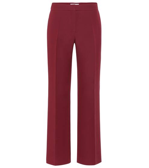 Cotton-blend crêpe straight pants | Valentino