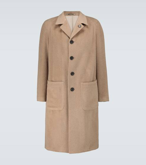 Mohair-blend single-breasted coat | Lardini